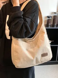 Autumn Winter New Corduroy Shoulder Bag, Fashion Casual Versatile Handbag, Large Capacity Tote Bag for Women, Student Underarm Bag, Casual Messenger Bags