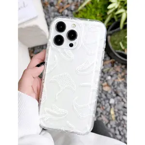 1pc Ocean Elements Manta Ray White Line Pattern Soft Phone Case With Anti-Slip Grip, Suitable For IPhone17/IPhone17 Air/IPhone17 Pro/IPhone17 Pro Max/16 Pro Max/15 Pro Max/14 Pro Max/13 Pro Max/12 Pro Max