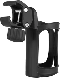 360° Rotatable Universal Cup Holder, Clamp‑On Water Bottle Holder for Bike, Wheelchair, Walker & Scooter