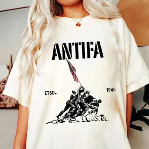 Antifa Estd 1945 Shirt, Patriotic Fight Fascism, Pro Democracy Liberal Protest Tee, Protest Resist T-Shirts, Antifa Circa Resist, Political Statement shirt
