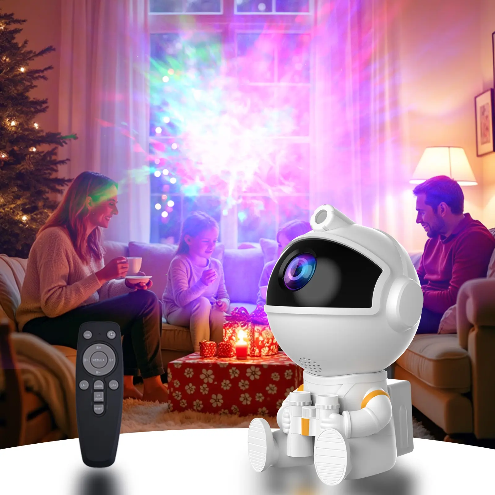 Creative Astronaut Galaxy Projector, USB Star Projector for 14 Lighting Effects, Nebula Night Light with Timer and Remote, LED Space Galaxy Lamp for Bedroom Decor, Room & Home Decor, Gifts for Kids, Christmas, Birthday