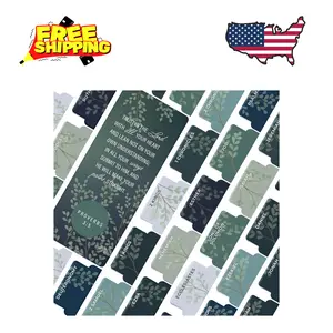 100 Laminated Bible Tabs, Large Print – Green & Blue