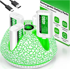 4x4800mWh Rechargeable Battery for Xbox One/Xbox Series X|S Controllers, Xbox Series X Controller Battery Pack Charger Station for Xbox One/One S/One X/Elite(4 Packs)