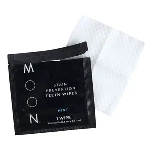 MOON Stain Prevention Teeth Wipes, Whitening + Cleansing Oral Care Wipes - 10 Wipes Per Pack, Refreshing Peppermint Flavor