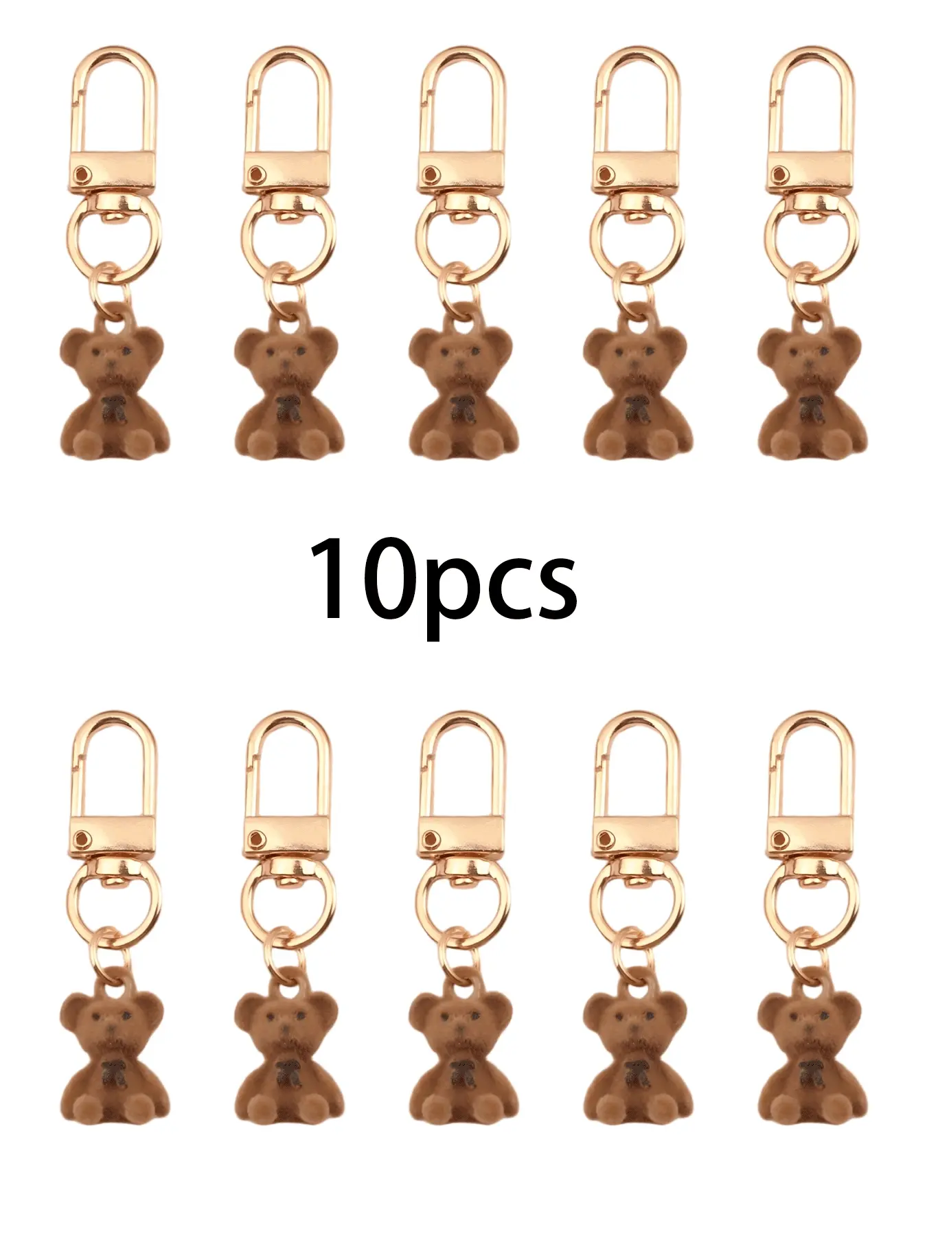 10pcs Mini Plush Bear Keychain Set, Cute Animal Design Gift for Kids & Adults, Perfect Party Favors, Unique Present Idea, Key Rings