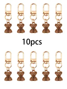 10pcs Mini Plush Bear Keychain Set, Cute Animal Design Gift for Kids & Adults, Perfect Party Favors, Unique Present Idea