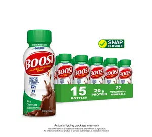BOOST 20g High Protein Nutritional Drink Shakes, 8 fl oz, 15 Pack