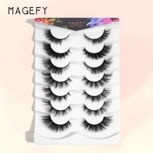 MAGEFY 7 Pairs 7 Style Natural & Thick False Eyelashes – Fluffy, Curling Manga Lashes for Party, Daily & Travel Use