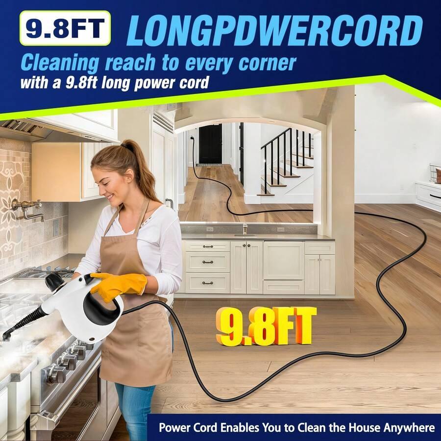 Steam Cleaner, Pressurized Steam Cleaner For Home&Car, Upgrade 450ML/15.22 Oz Tank, Lightweight Portable Steamer With 12Accessories For Cleaning Kitchen, Grout, Furniture, Couch, Car And Bathroom