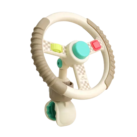 Bitzy Driver™ Baby Teething Relief Toy - Portable Joystick Steering Design, Sensory Play Baby Item with Fidgets for Infants, Adjustable Clip Fits on Most Strollers, Extra Fun for the Littles