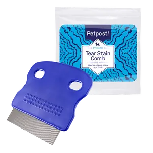 Petpost Tear Stain Remover Comb for Dogs | Extra Fine Stainless Steel Dog Eye Comb | Gentle Grooming Tool for Shih Tzu, Maltese & Small Breeds | Dog Face Comb for Eye Cleaning