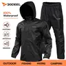 【RODEEL】702 Men’s Waterproof Jacket and Pants Set Lightweight Breathable Full Zip Adjustable Hooded Rain Suit Durable Weatherproof Rainwear Workwear for Outdoor Fishing Boating Construction Roofing Landscaping SummerWins