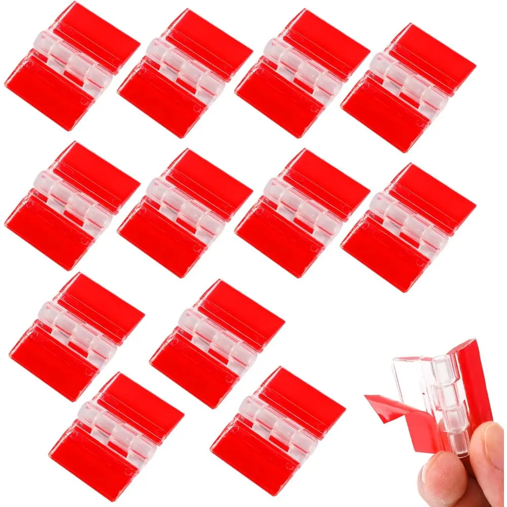 12pcs Transparent Self-Adhesive Acrylic Small Continuous Hinges - 35x25 mm Door Hardware for Cabinet, Jewelry Box DIY Projects