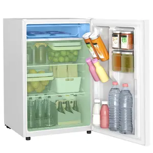 4.5 Cu.Ft Mini Fridge with Freezer – Single Door Refrigerator with Wheels, Adjustable Thermostat (6 Settings), Reversible Door & Adjustable Shelves. Quiet (40dB) & Efficient (0.6 kWh/Day). For Bedroom, Dorm, Office or RV. White