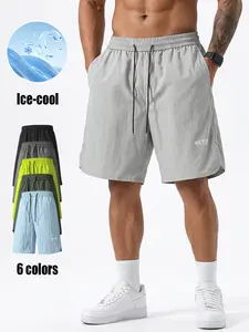Men's lightweight and breathable shorts, casual and comfortable shorts with pockets, suitable for running and fitness, summer ice silk beach shorts, ice feeling quick-drying basketball shorts are light and light, sports shorts for daily wear