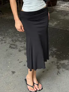 New Elegant Mid-Length Dress, Womenswear Fashion Versatile Slim-Fitting Bodycon Mermaid Bottom Skirt for Women, Suitable for Casual & Formal Occasions