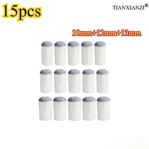 15Pcs Pool Cue Tips Replacement | 10/12/13mm 3 Sizes 5Pcs Each | Durable Billiard Cue Head Accessories | For Billiard Enthusiasts/Club Training/Home Play