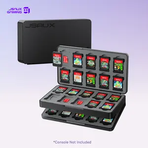 JSAUX Game Card Case for Nintendo Switch 2 (2025), Switch OLED & Lite, 40-Slot Hard Shell Storage Holder for 40 Game Cartridges & Micro SD Cards, Compact Travel Gaming Card Organizer Box - Black