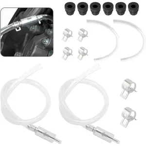 2Set  Bleeder Kit, Fluid Bleeder Kit Includes 4 count  Bleeder Hose,2PCS  Way Check Valve,Universal Break Bleeder Kit  Accessories for  Motorbike