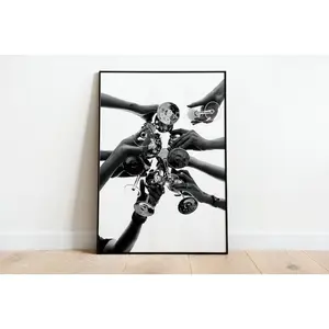 No Framed, Cheers Print, Black and White, Champagne Poster