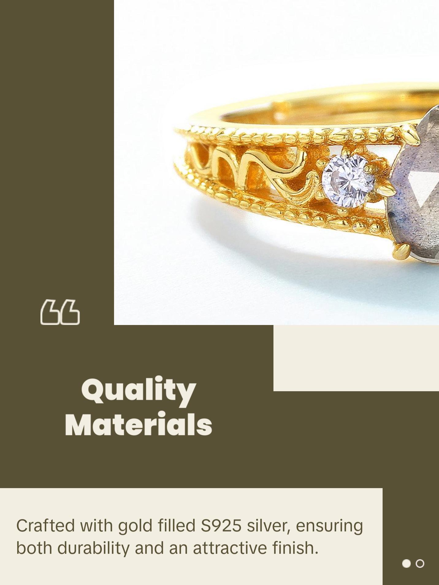 Labradorite Pear Cut Vintage Style Ring