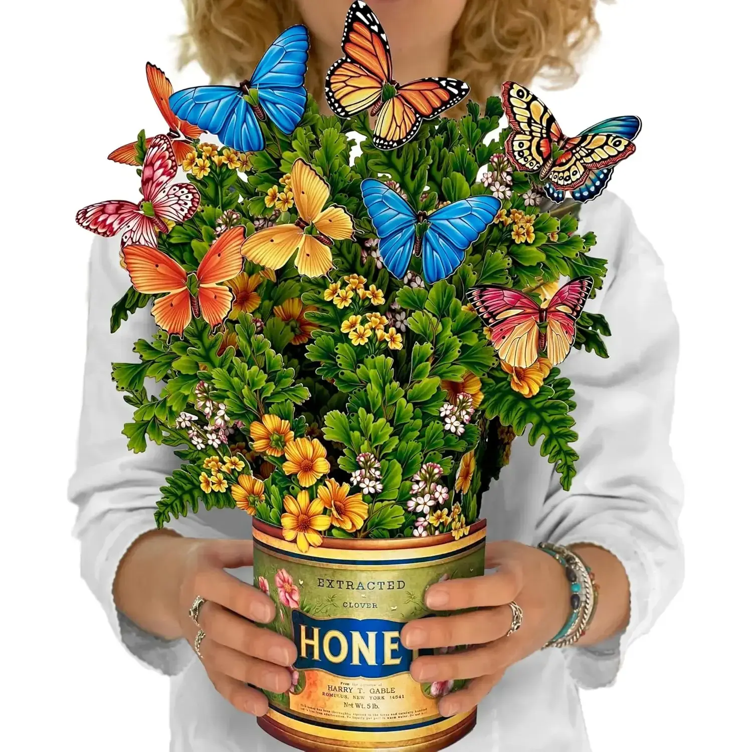 Pop Up Cards, Butterflies & Buttercups, 12 Inch Life Sized Forever Flower Bouquet 3D Popup Greeting Card, Birthday Cards, Thank You Card, Blank Notecard & Envelope