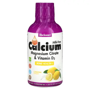 Bluebonnet Nutrition Liquid Calcium, Magnesium Citrate & Vitamin D3, Lemon, 16 fl oz (473 ml)