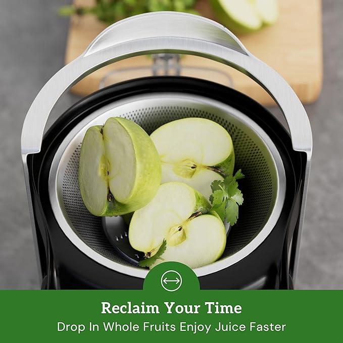 Eurolux Premium Juicer Machine 800W Pro Centrifugal Juicer with Wide Mouth 3" Feed Chute for Whole Fruits & Vegetables Easy to Clean Stainless Steel BPA-Free Powerful Juice Extractor Smoothie Blender