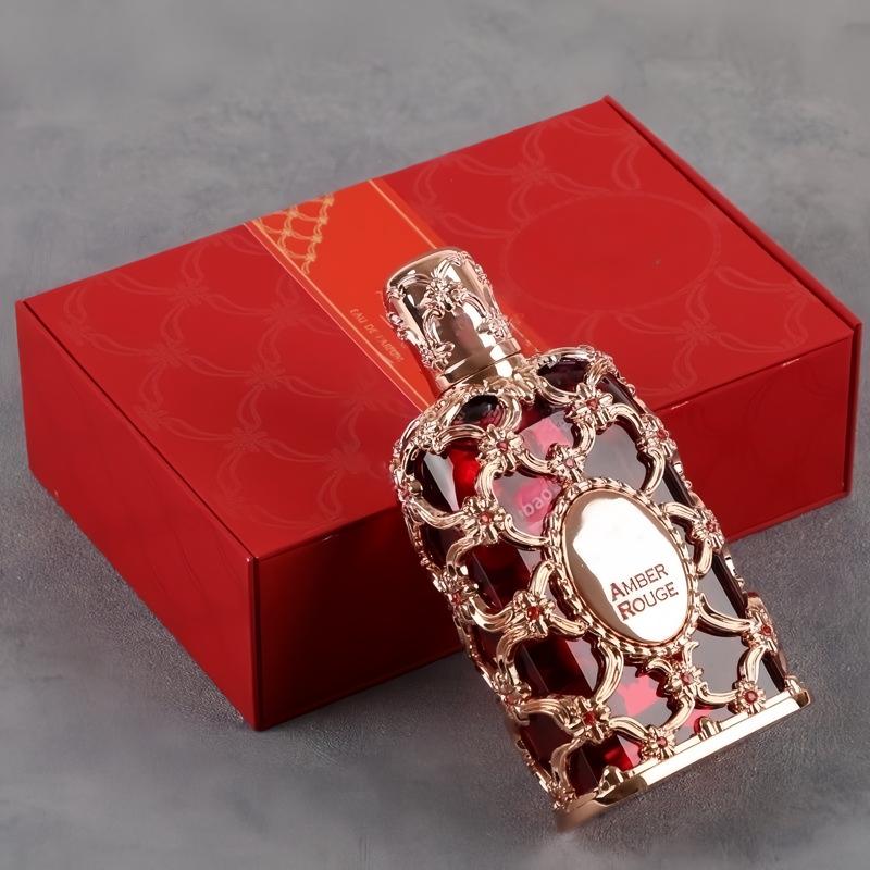 Amber Rouge Unisex 2.7oz Woody SpicyFragrance Saffron Jasmine Amberwood AmbergrisCedar Fir  Resin  Fragrance Gift Bundle-good girl-perfumes para mujeres vanilla perfumeslong lasting perfume Hair Perfume-Unisex-perfumes para hombre