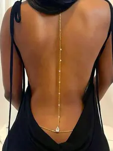 Luxurious Elegant Water Drop Body Chain for Women, Body Jewellery, Versatile Daily Wear Party Holiday Gift, Iron Material, All Seasons Fashion