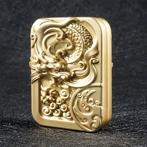 Dragon Roar Embossed Magnetic Push Coin, Edc Metal Stress Relief Toy with Crisp Click Sound, Unisex Mechanical Slider, Perfect Relaxation Tool