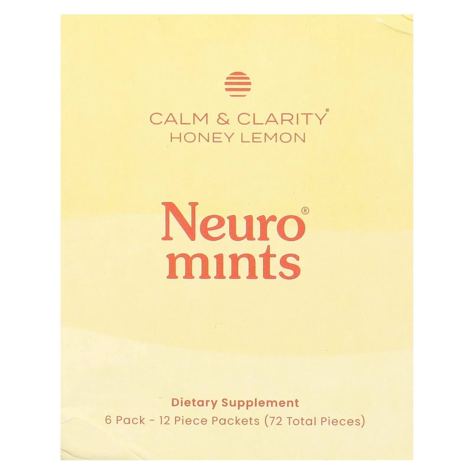 NeuroGum NeuroMints, Calm & Clarity, Honey Lemon, 6 Packs, 12 Pieces Each