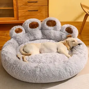 Bear Paw Shaped Large Dog Bed Plush Thick Warm Winter Pet Sofa Cozy Sleeping Mat for Giant Dogs Ideal for Pets Comfort and Warmth