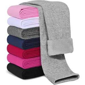 Girls Fleece Lined Leggings Cotton Kids Winter Warm Leggings Thick Thermal Tights Pants