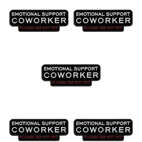 5-Pack Emotional Support Coworker Enamel Badges, Enamel Lapel Pins, Alloy Brooch Pin, Unique Personality Accessories, Fun and Quirky Office Decor, Perfect Gift Idea