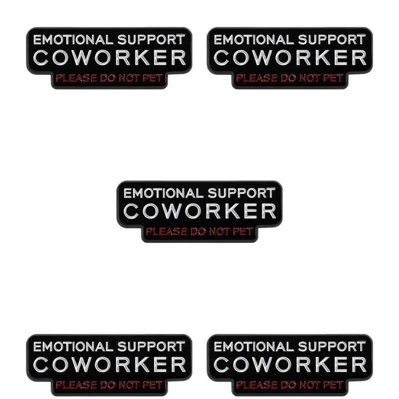 5-Pack Emotional Support Coworker Enamel Badges, Enamel Lapel Pins, Alloy Brooch Pin, Unique Personality Accessories, Fun and Quirky Office Decor, Perfect Gift Idea