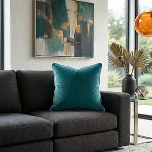 Noah Teal Silver Velvet Pillow