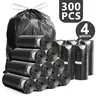 YUFEIDA 2/3/3.5/4-Gal Small Plastic Quick-Tie Trash Bags (300/150 Pack) - 17.7in Wide Bin Bags Kit, Leak-Proof, Smell-Proof, Unscented, Tear-Resistant Disposable Home Supplies for Bathroom, Balcony, 15.7lb Hold Trashbags Drawstring Water Proof