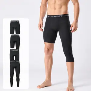 Basketball Fitness Training Base Layer Tight Long Pants High Elastic Breathable Quick-Dry Five-Point Pants Seven-Point Pants Running Sports Shorts