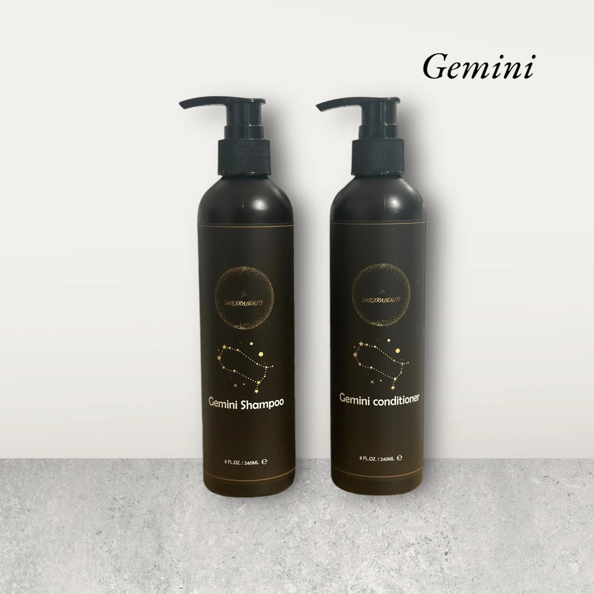 Shockra Beauty Zodiac Collection Gemini Shampoo and Conditioner Set - Gentle, Calming, Cleansing, Comforting, Long Lasting Scent - 8 OZ EA Haircare Pack Cleanser