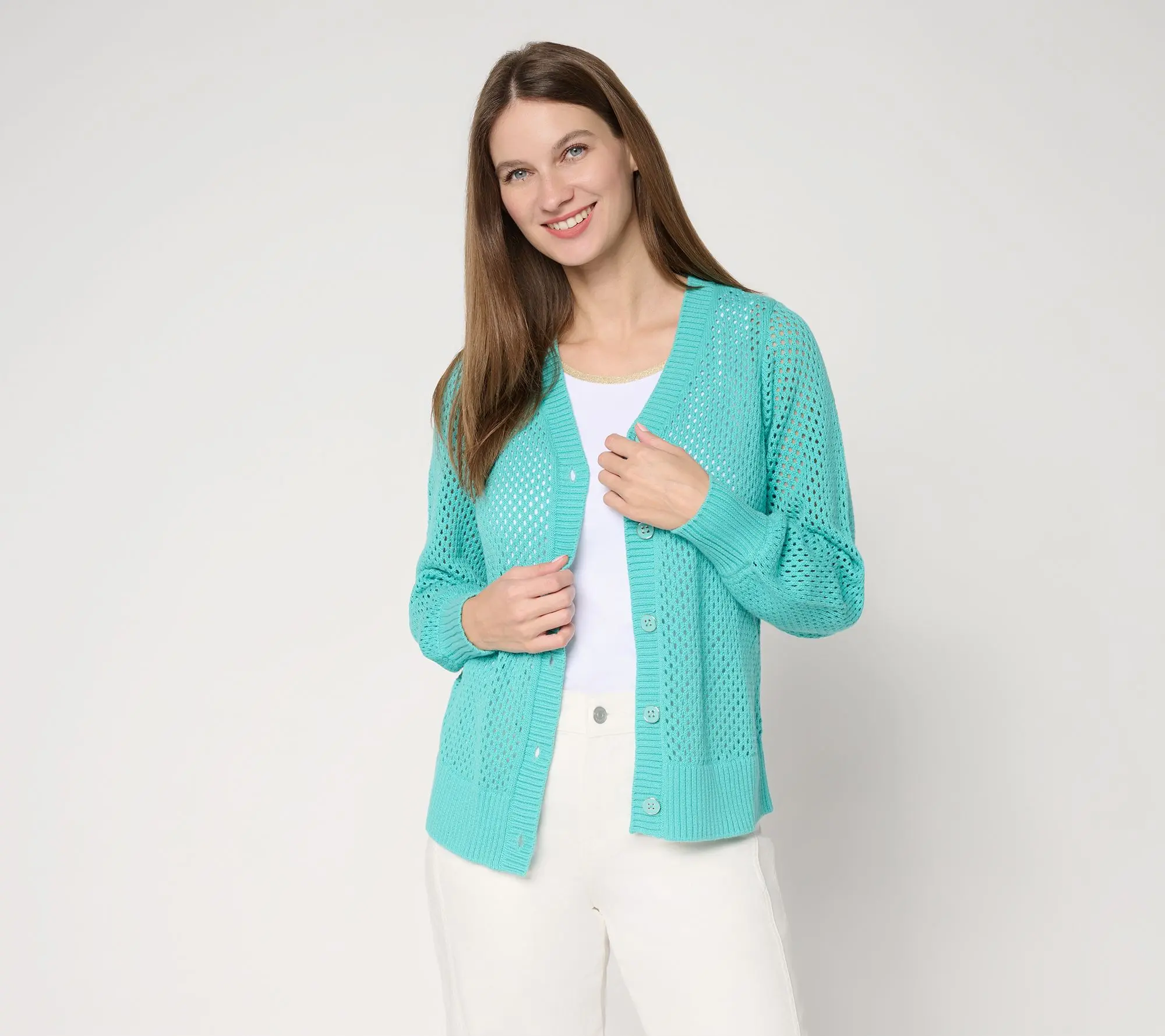 Belle by Kim Gravel Nod to Nautical Mest Cardigan Sweater