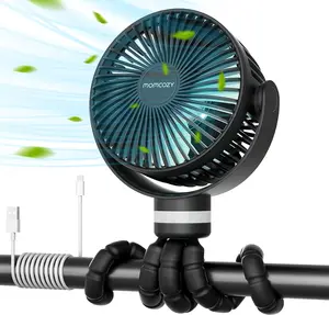 8000mAh Portable Stroller Fan| 27H Ultra-long Battery Life| Detachable 4 Speed 360°Rotate| 2 Modes LED Night Light, USB Rechargeable Handheld Cooling Fan for Travel, Car Seat, Bedroom