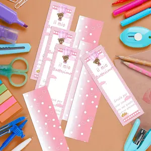 Baptism Bookmarks Invitation Cards, Paper Place Card for Baby Boy/girl, Ideal with Confetti Bag, Elegant Party Accessories