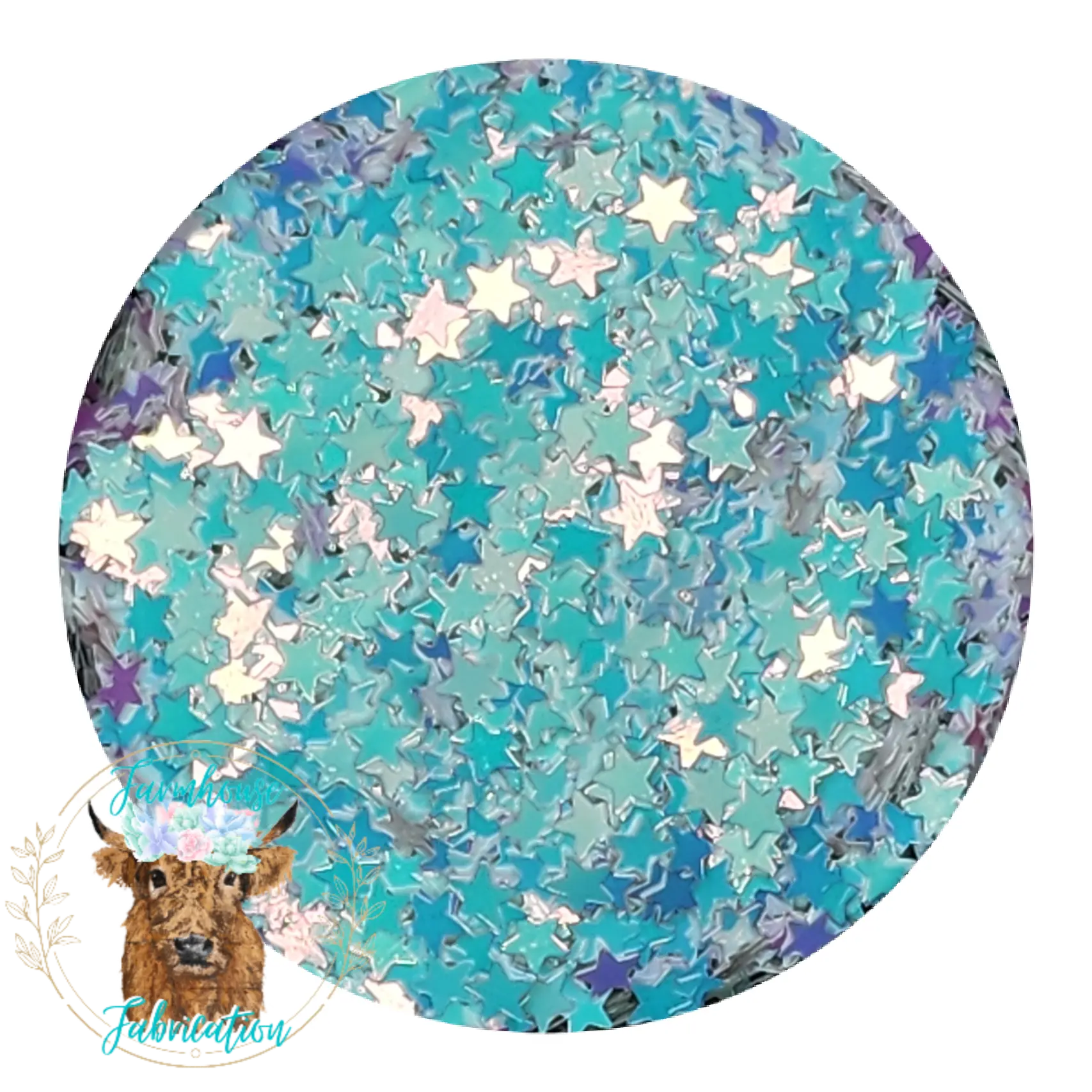 "Opal Stars 3mm" White Opal Star Polyester Glitter