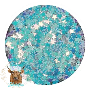 "Opal Stars 3mm" White Opal Star Polyester Glitter