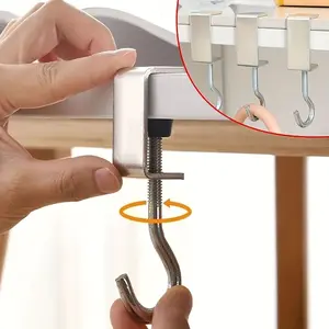 2/4/6/10pcs Adjustable desktop hook, universal utility desk hook punch-free portable, hanging school bag, headphones