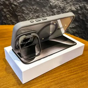 3-in-1 TPU Magnetic Metal Frame Phone Case with Lens Protection, Stand & Acrylic Anti-Drop Hard Shell, Mobile Tech Accessories for iPhone 12/12Pro/12ProMax 13/13Pro/13ProMax 14/14Pro/14ProMax 15/15Pro/15ProMax 16 17/17Pro/17ProMax