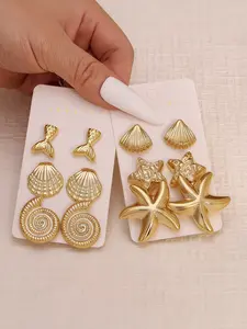 Summer Geometric Earrings Set, Fashion Ear Studs, Elegant and Stylish, Perfect for All Seasons, Versatile Jewelry for Any
