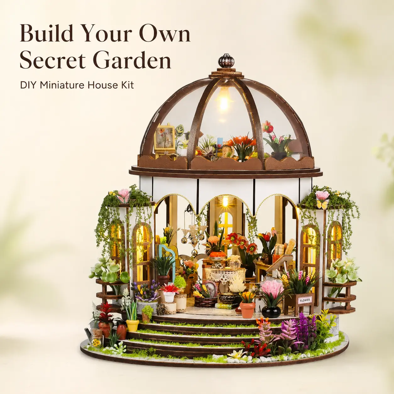 Wonder Shelf Sky Garden DIY Miniature House Kit with LED Light