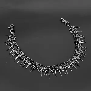 Punk Rocker Jeans Pants Chain Spike Chain Rivet Wallet Chain Key Chain Men